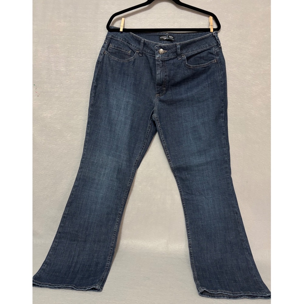 Riders by Lee Womens Mid Rise Bootcut Jeans Dark Wash Blue Size 16M 1ZS-1136-006